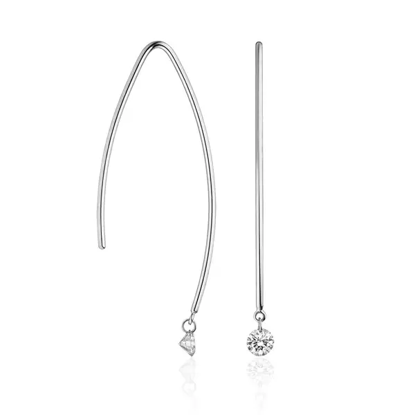 Leaf Jewelry Creole Pure M Diamant, 18 K Weißgold