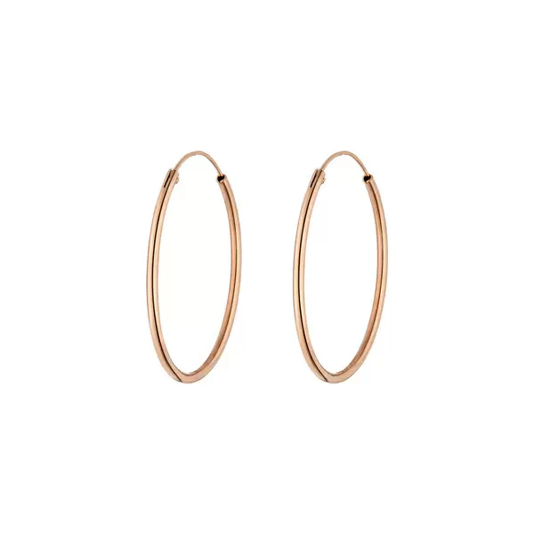 Leaf Jewelry Creole Rund L, 40mm, 14 K Rosegold