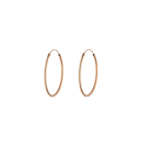 Leaf Jewelry Creole Rund M, 30mm, 14 K Rosegold