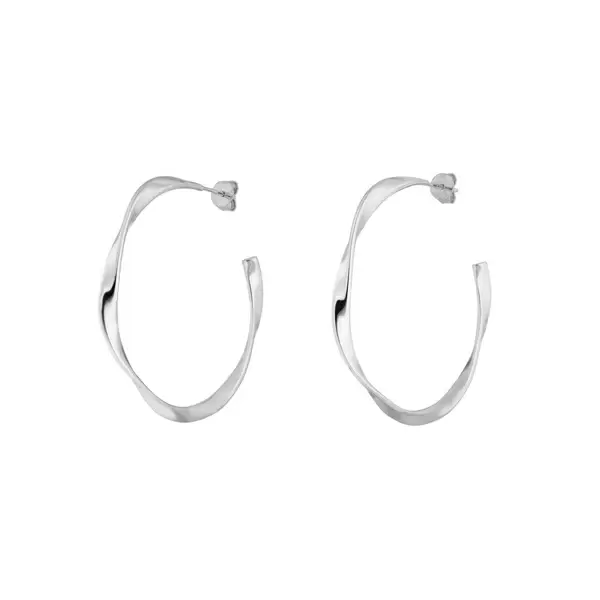 Leaf Jewelry Creole Twist, 40mm, 925 Sterlingsilber