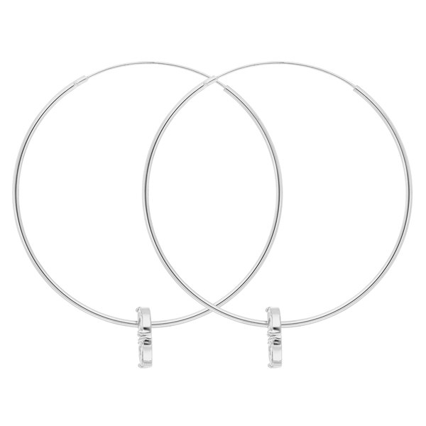 Leaf Jewelry Creolen Zirkonia Flower, 925er Silber