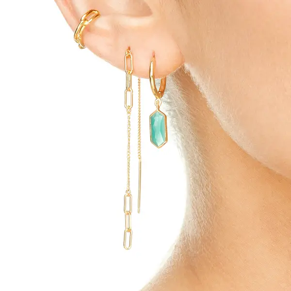 Leaf Jewelry Ear Mix, CUBE, 18 K Rosegold Vergoldet