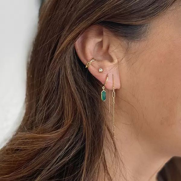 Leaf Jewelry Ear Mix, CUBE, 18 K Rosegold Vergoldet