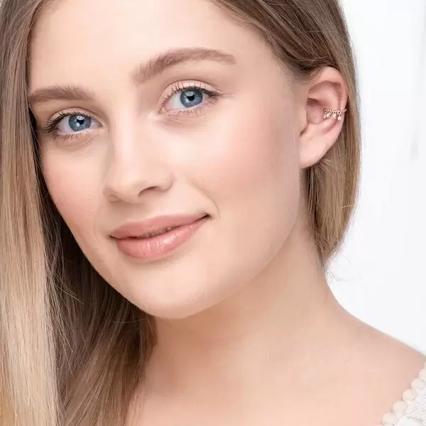 Leaf Jewelry Earcuff Fancy, 18 K Rosegold Vergoldet