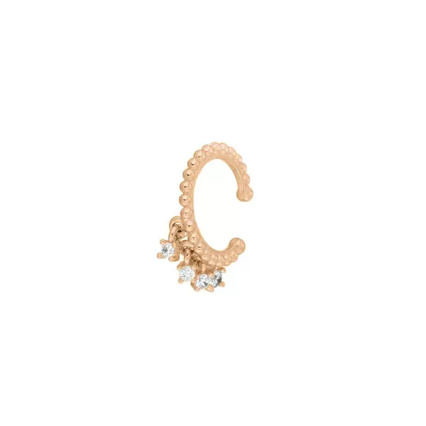 Leaf Jewelry Earcuff Fancy, 18 K Rosegold vergoldet