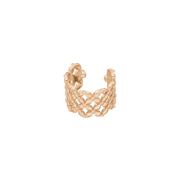 Leaf Jewelry Earcuff Grid, 18 K Rosegold Vergoldet