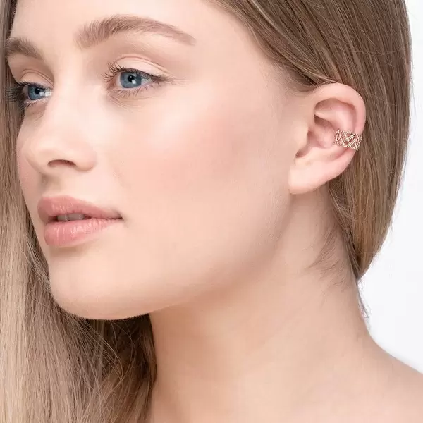 Leaf Jewelry Earcuff Grid, 18 K Rosegold Vergoldet