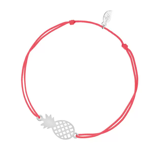 Leaf Jewelry Glücksbändchen Ananas, Silber