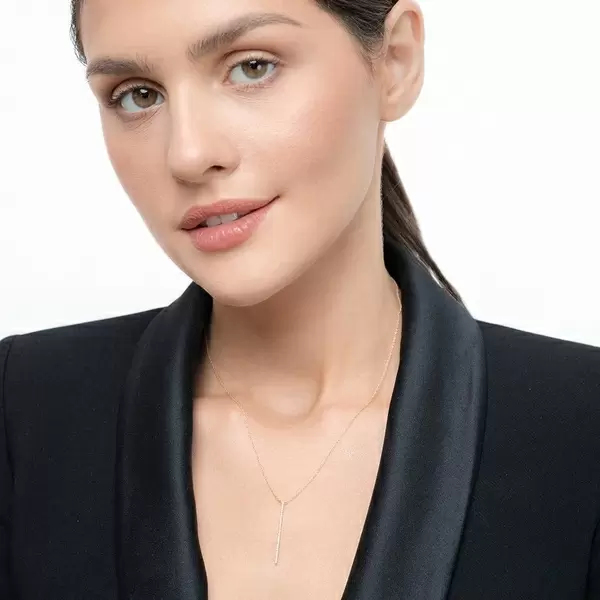 Leaf Jewelry Halskette Bar Diamanten, 18 K Gelbgold