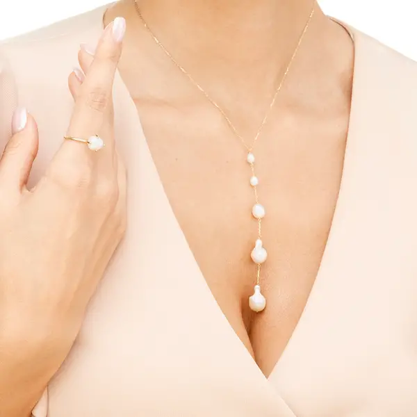 Leaf Jewelry Halskette Barock Pearls, 14K Gelbgold