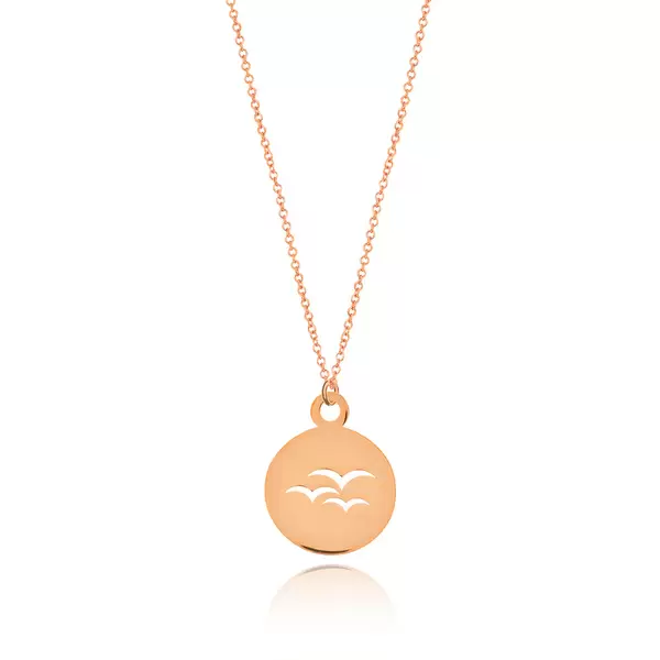 Leaf Jewelry Halskette Birds, 14 K Rosegold