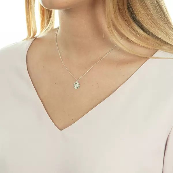 Leaf Jewelry Halskette Clover, 14 K Weißgold