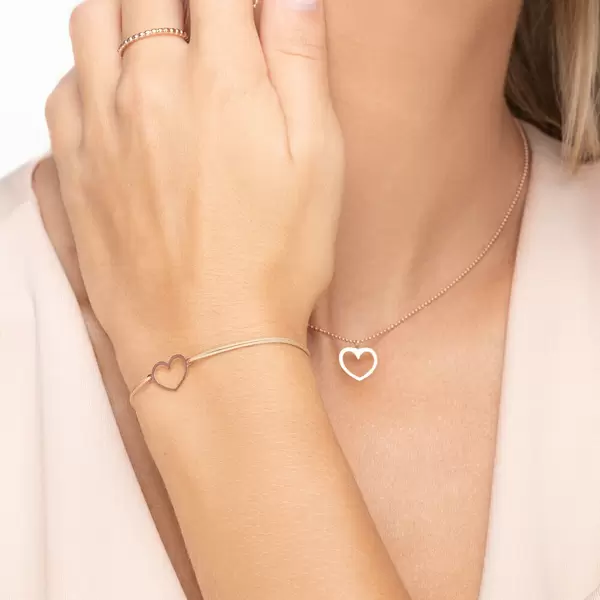Leaf Jewelry Halskette GENTLE HEART, 14 K Rosegold