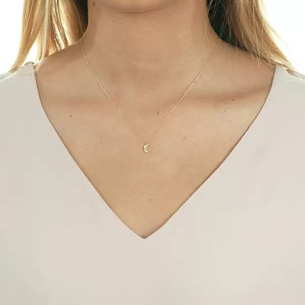 Leaf Jewelry Halskette Halbmond, 18 K Gelbgold