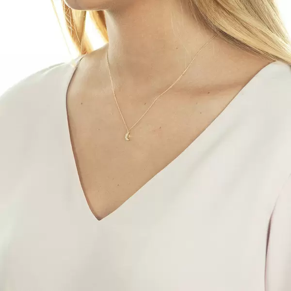 Leaf Jewelry Halskette Halbmond, 18 K Gelbgold