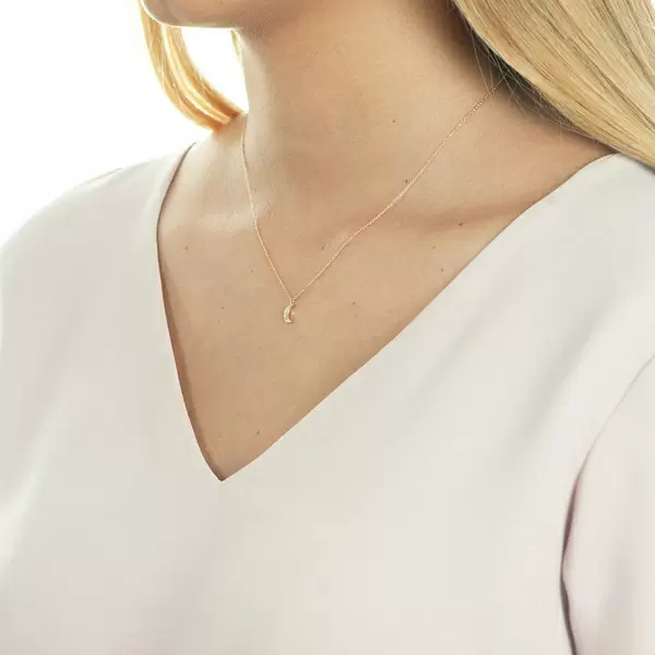 Leaf Jewelry Halskette Halbmond, 18 K Roségold