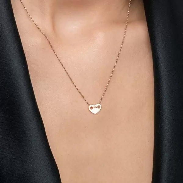 Leaf Jewelry Halskette Heart, 14 K Rosegold