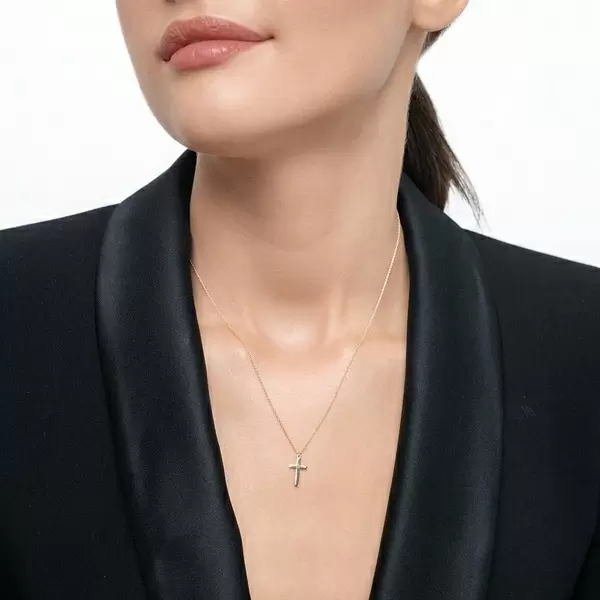 Leaf Jewelry Halskette Kreuz, 14 K Gelbgold