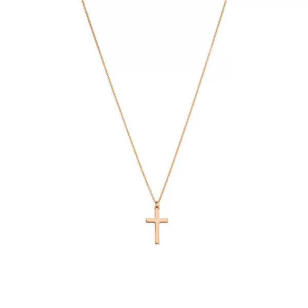 Leaf Jewelry Halskette Kreuz, 14 K Rosegold
