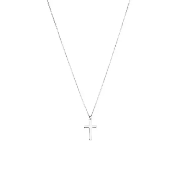 Leaf Jewelry Halskette Kreuz, 14 K Weißgold