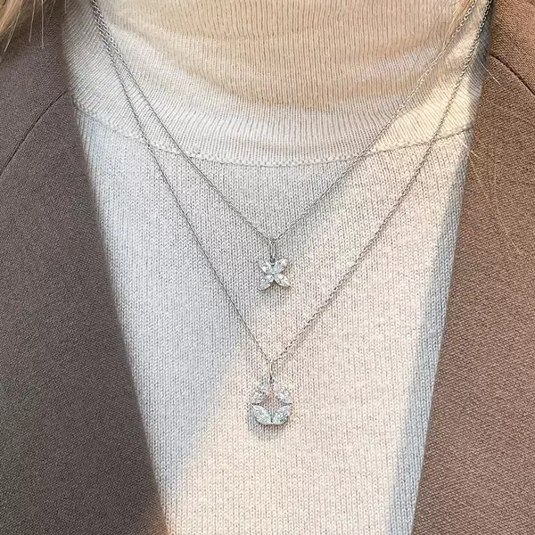 Leaf Jewelry Halskette Leaf Flower, Silber