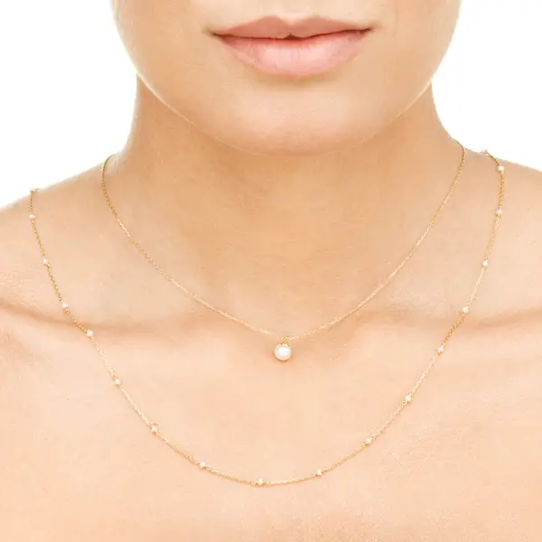 Leaf Jewelry Halskette Pearls, 14K Gelbgold