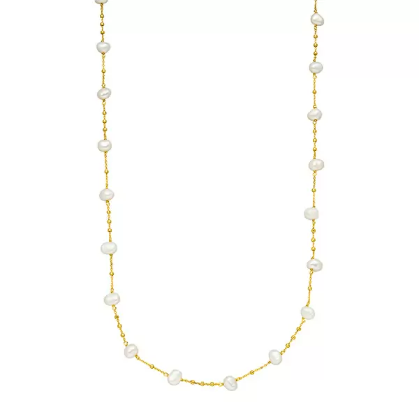 Leaf Jewelry Halskette Perle, Gelbgold