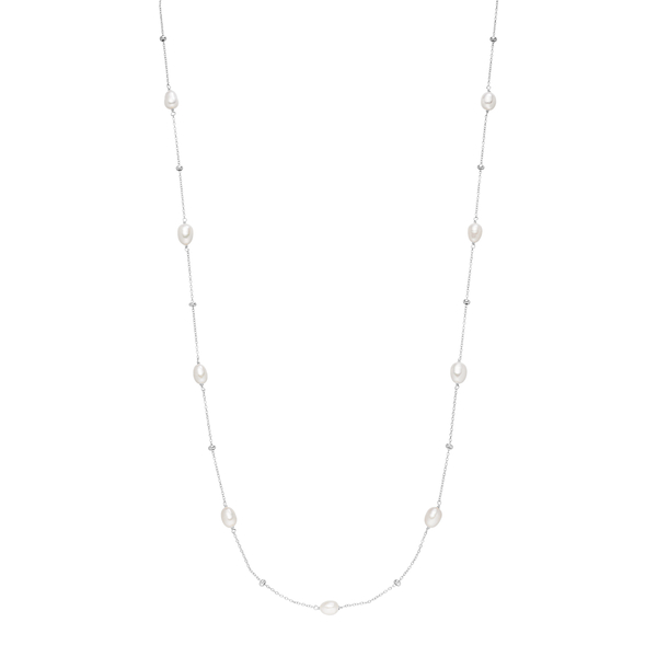 Leaf Jewelry Halskette Perlen Basic, 925er Silber