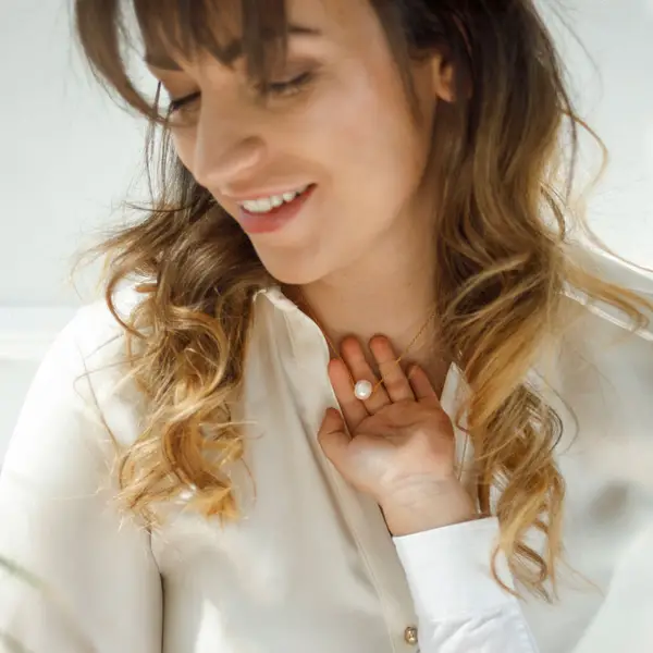 Leaf Jewelry Halskette Perlen Tropfen, 925er Silber