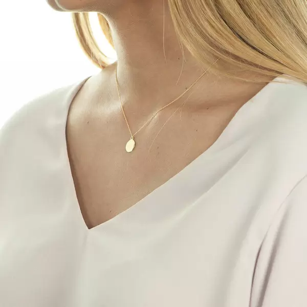 Leaf Jewelry Halskette Plate, 14 K Gelbgold