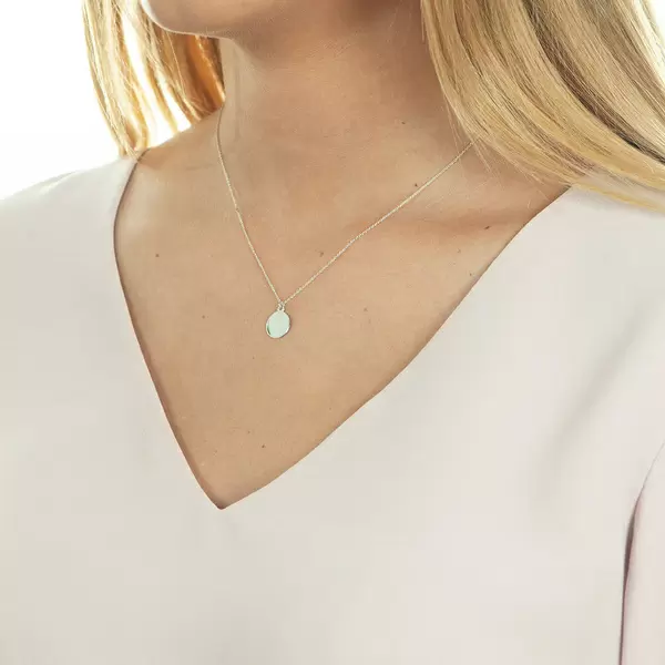 Leaf Jewelry Halskette Plate, 14 K Weißgold