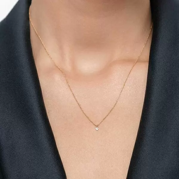 Leaf Jewelry Halskette Pure Diamant, 18 K Gelbgold