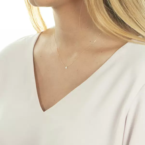 Leaf Jewelry Halskette Pure Diamant, 18 K Gelbgold