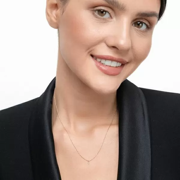 Leaf Jewelry Halskette Pure Diamant, 18 K Rosegold