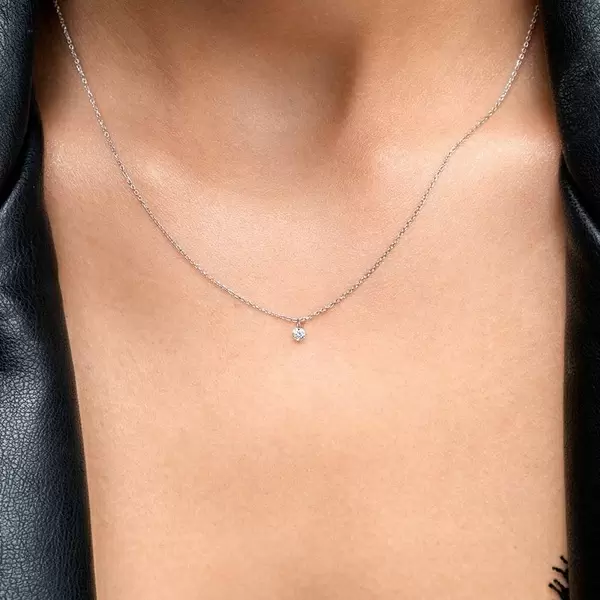 Leaf Jewelry Halskette Pure Diamant, 18 K Weißgold