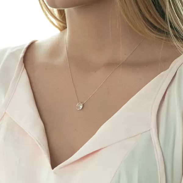 Leaf Jewelry Halskette Rosenquarz, 14 K Roségold