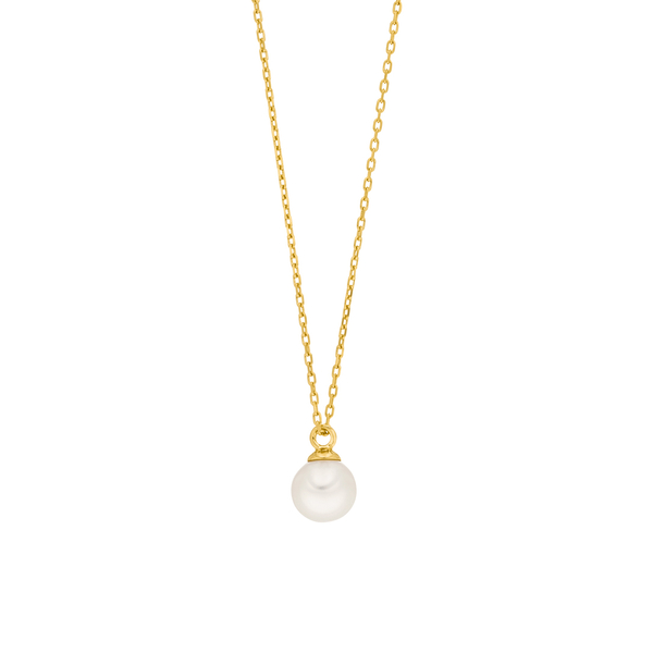 Leaf Jewelry Halskette Single Pearl, 14K Gelbgold