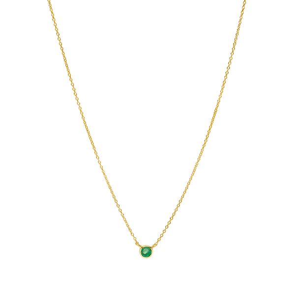 Leaf Jewelry Halskette Smaragd, 14K Gelbgold