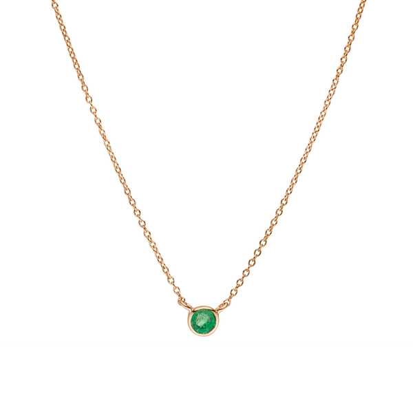 Leaf Jewelry Halskette Smaragd, 14K Rosegold