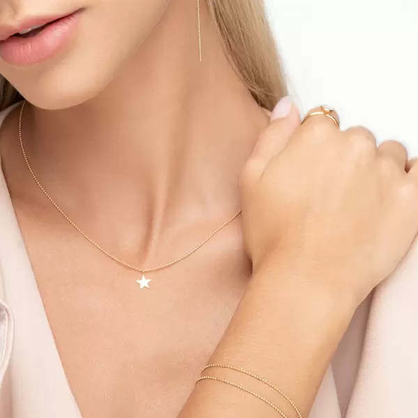 Leaf Jewelry Halskette STAR, 14 K Gelbgold