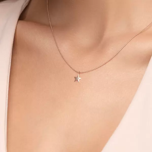 Leaf Jewelry Halskette STAR, 14 K Rosegold