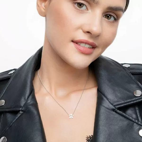 Leaf Jewelry Halskette Star, 14 K Weißgold