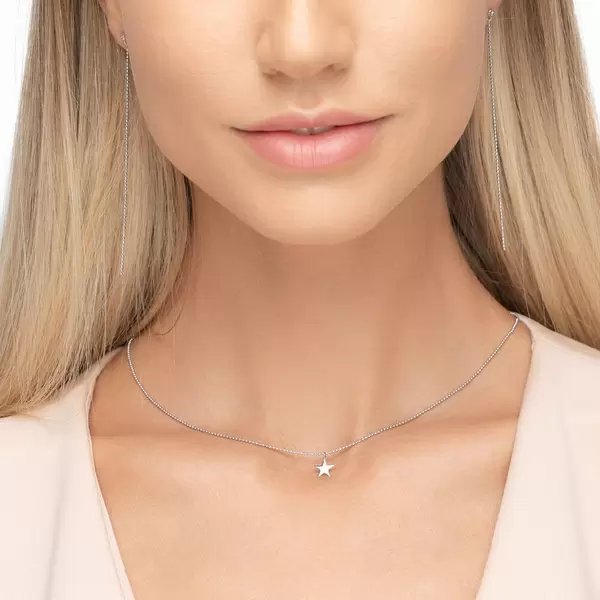 Leaf Jewelry Halskette STAR, 14 K Weißgold