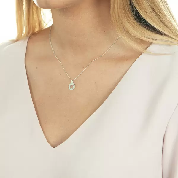 Leaf Jewelry Halskette Star, 14K Weissgold