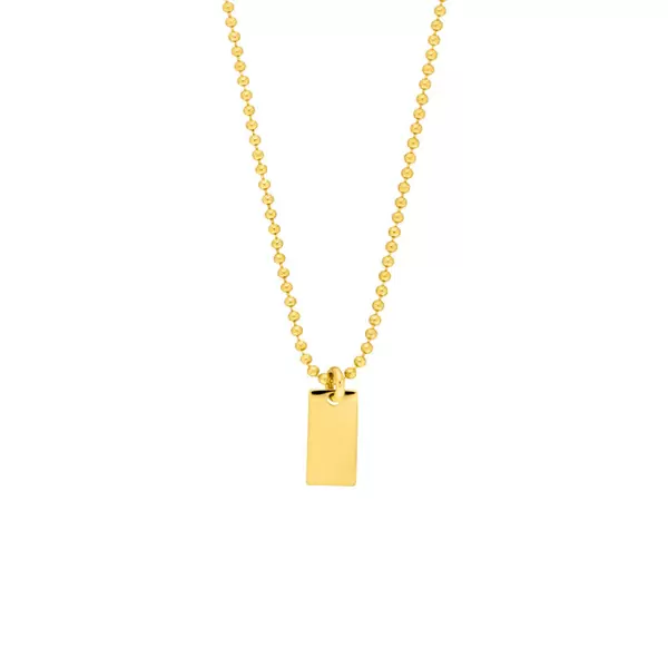 Leaf Jewelry Halskette Tiny Dog Tag, 14 K Gelbgold