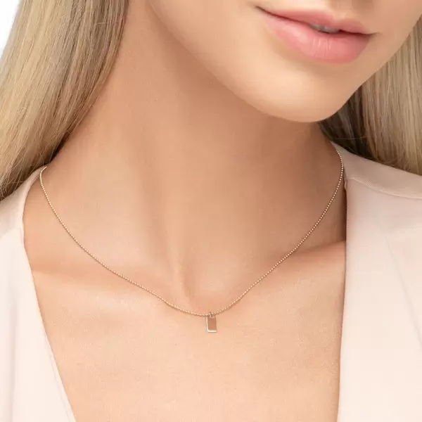 Leaf Jewelry Halskette Tiny Dog Tag, 14 K Gelbgold