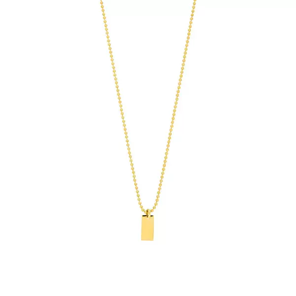 Leaf Jewelry Halskette Tiny Dog Tag, 14 K Gelbgold