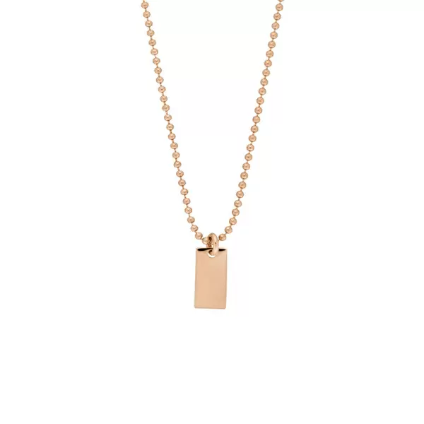 Leaf Jewelry Halskette Tiny Dog Tag, 14 K Rosegold