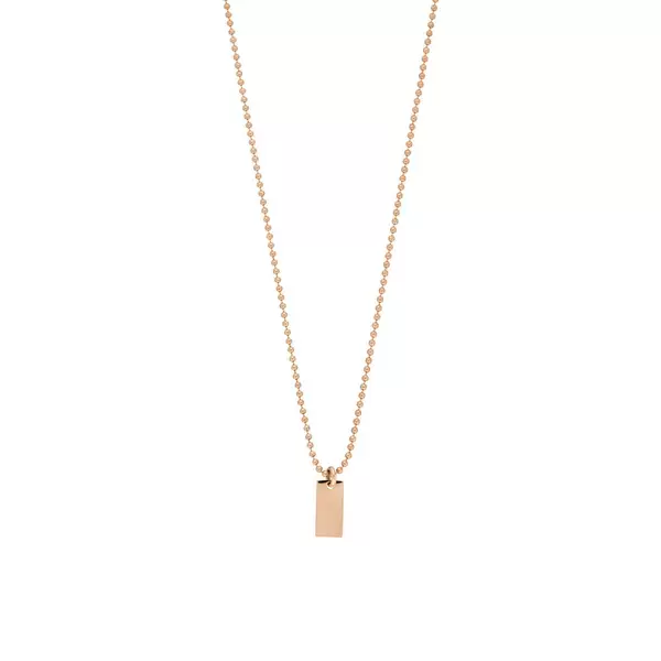 Leaf Jewelry Halskette Tiny Dog Tag, 14 K Rosegold