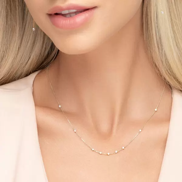 Leaf Jewelry Halskette White Pearls, 14 K Gelbgold